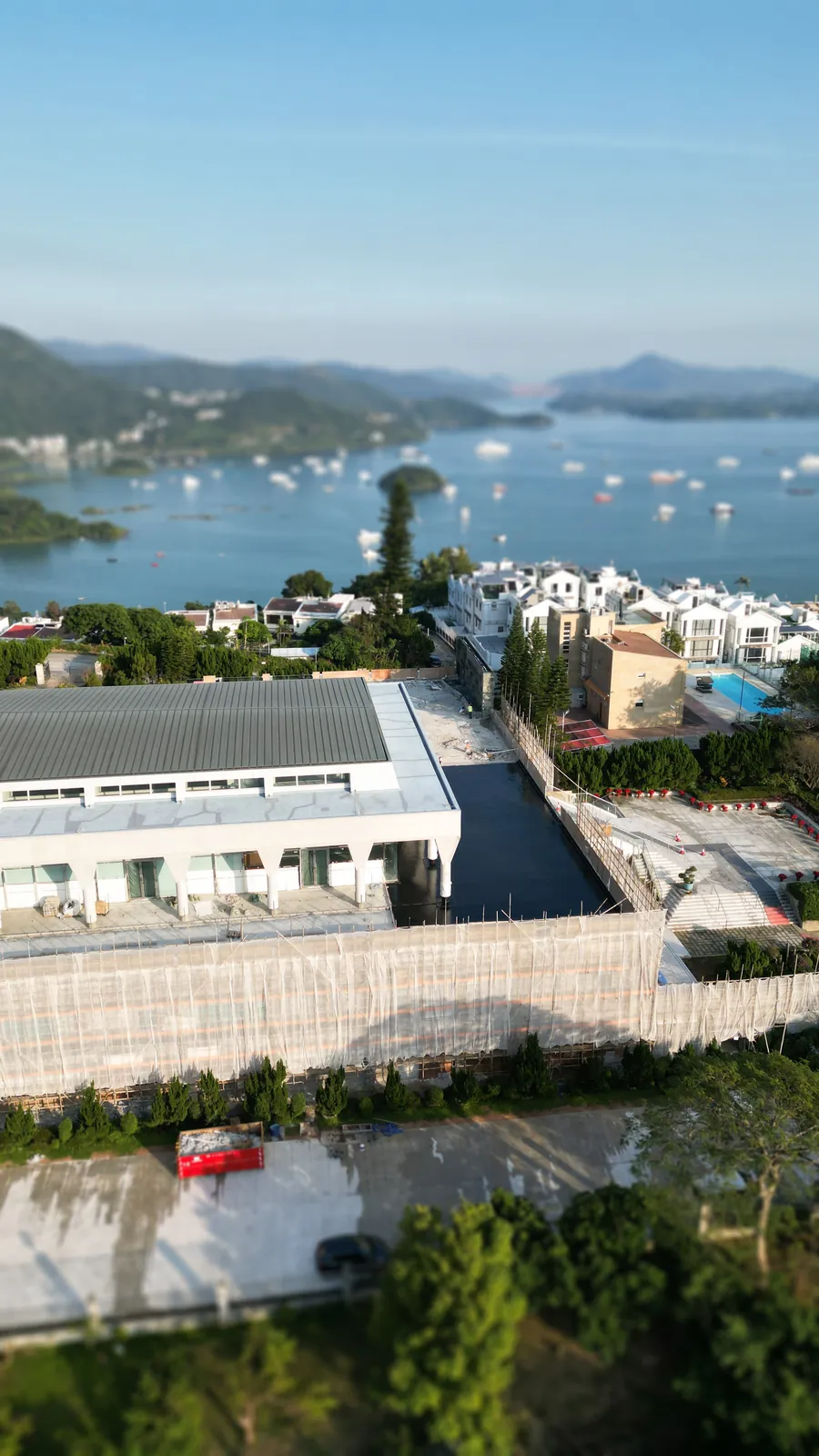 西貢區私人會址工程:會址建築、屋面及西貢海灣的遠距航拍